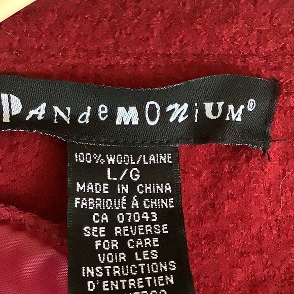 100%wool deep red sweater coat - Picture 5 of 7